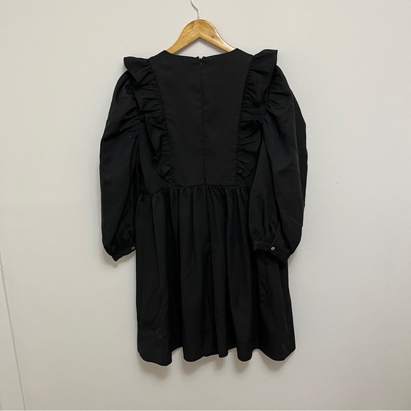 Tuckernuck Pomander Place Black Rue Dress Ruffle V-neck Mini Feminine LBD Size S - Picture 7 of 7